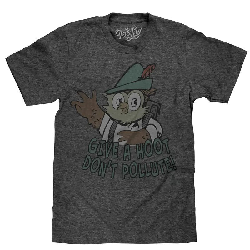 Woodsy Owl Give a Hoot Don't Pollute T- Shirt - Gray Hoodie, Sweatshirt | WearSparks.com