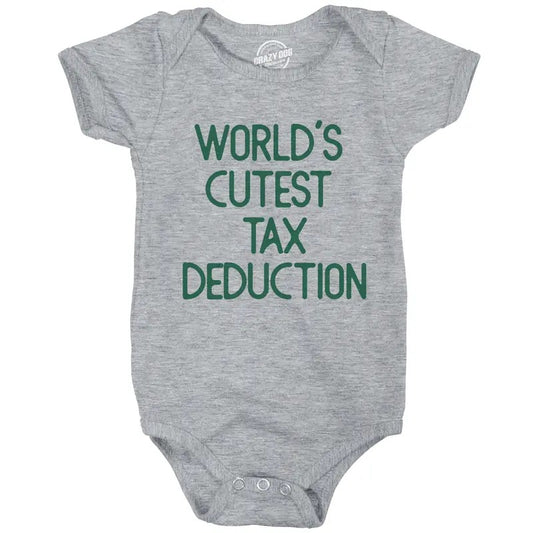 Worlds Cutest Tax Deduction Baby Bodysuit Funny Government Taxaxtion Deductible Jumper for Infants Funny Baby Onesies...