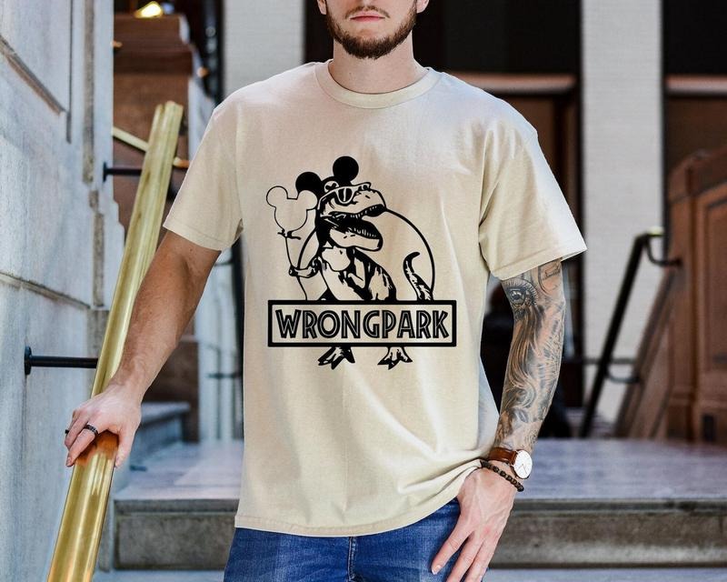 Wrong Park Shirt, Dinosaur Sweatshirt, Cartoon T-Shirt, Tyrannosaurus T-Shirt, Vacation Gift, Theme Parks Tee Hoodie
