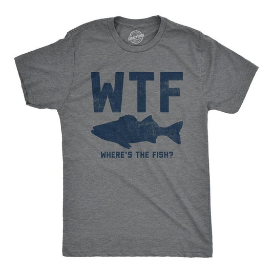 Wtf Where's The Fish Mens Fishing T Shirt Hoodie Sweater Funny Fishing Shirt Fishing Graphic Tee Fisherman Gifts Present...