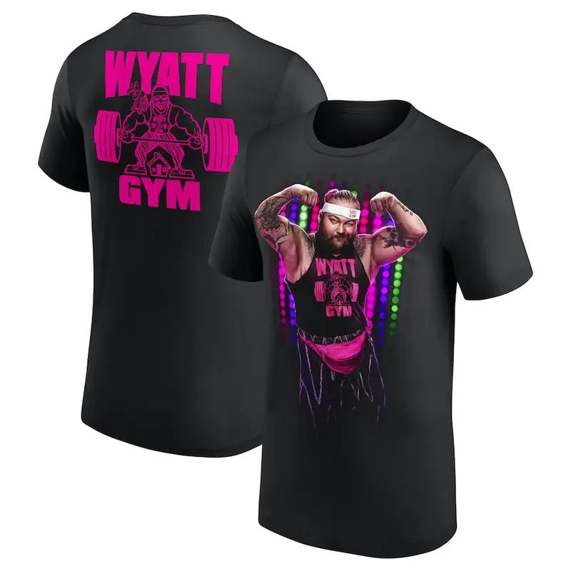 Wyatt Gym Double Sided Graphic T-Shirt, Bray Wyatt Gym Flex Shirt, Professional Wrestler Fan Gift For Men Women Unisex...