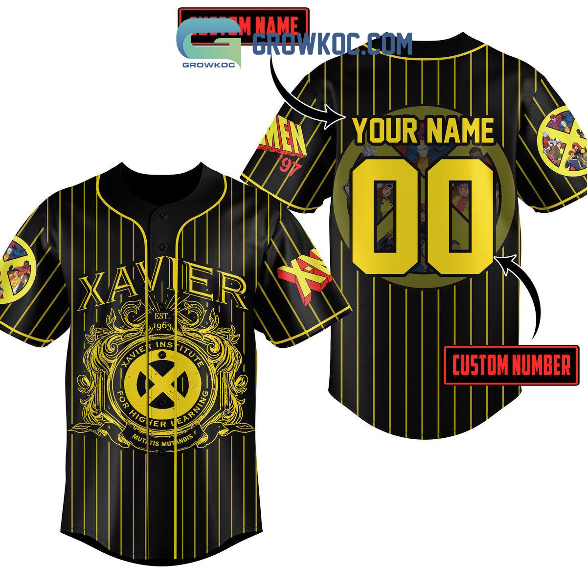 X-Men ’97 Xavier Institute For Higher Learning Fan Love Personalized Baseball Jersey