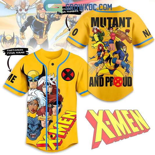 X-Men Mutant And Proud Yellow Version Personalized Baseball Jersey