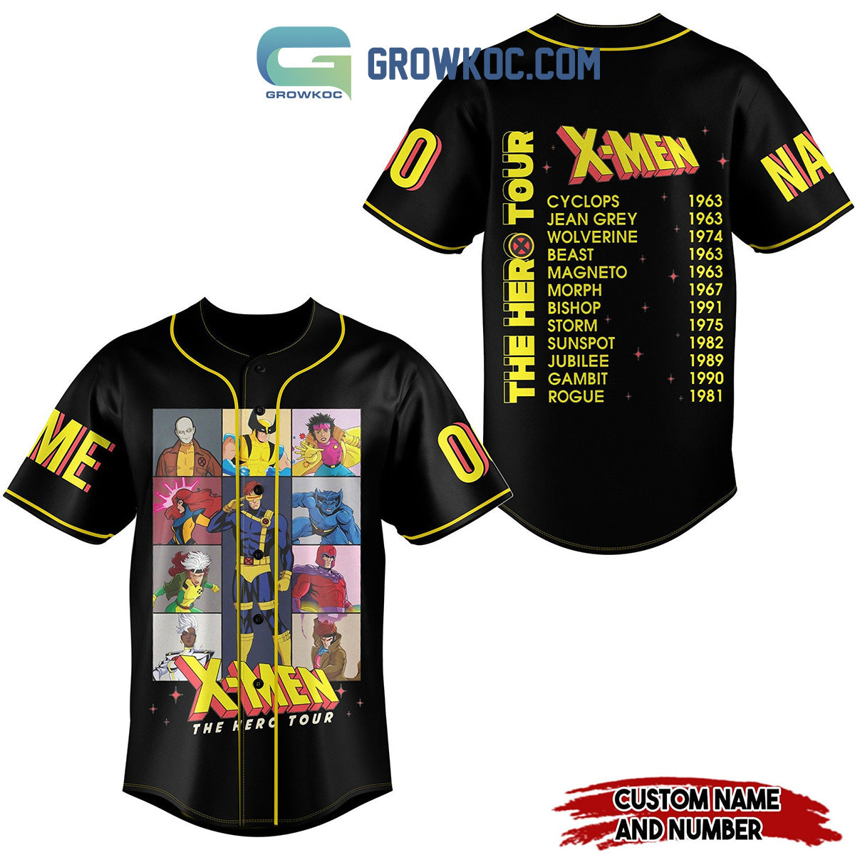 X-Men The Hero Tour Fan Love Personalized Baseball Jersey