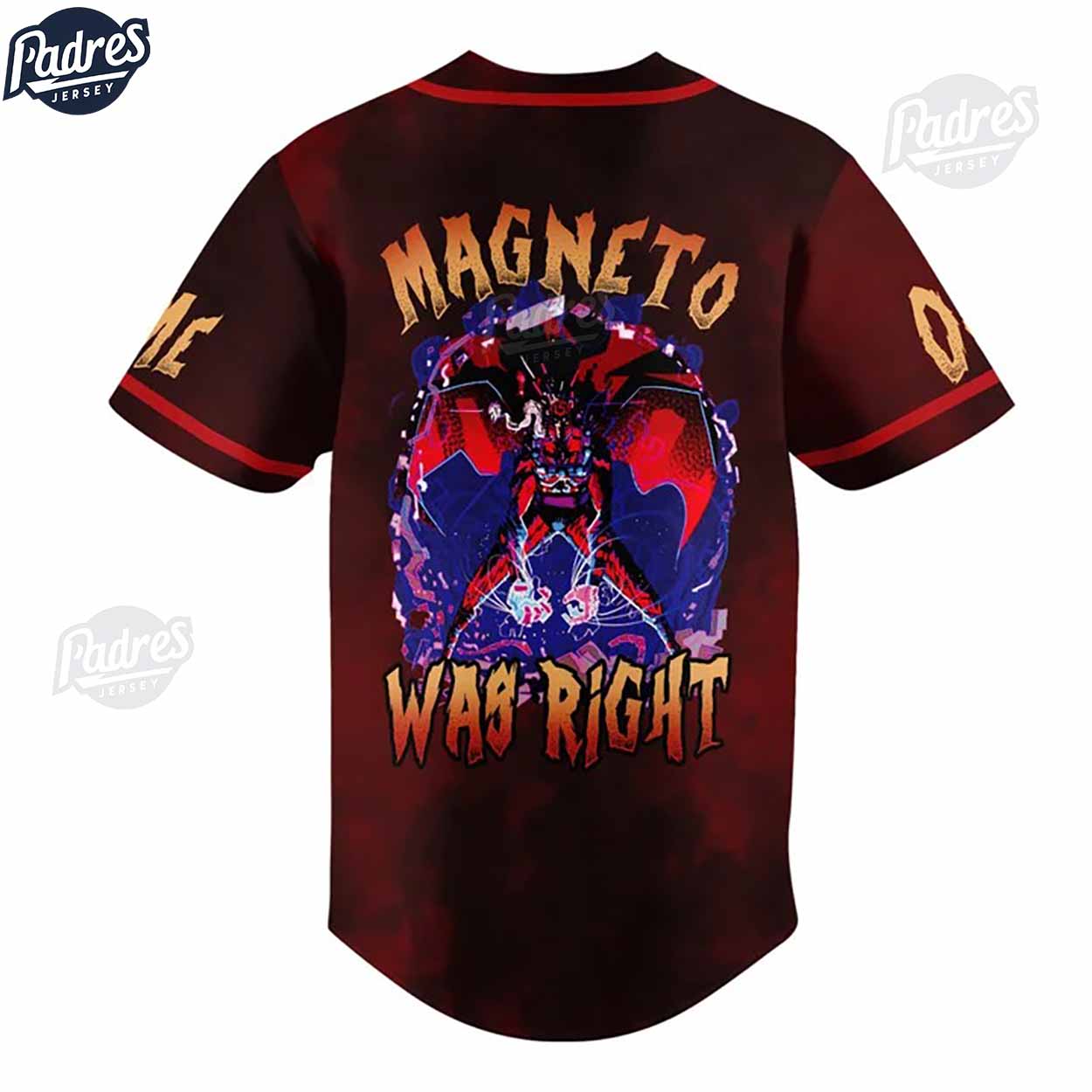 X-Men The Magneto Was Right Erik Lehnsherr Baseball Jersey - Padres Jersey Oasis: Elevate Your Baseball Style... (Image 3)