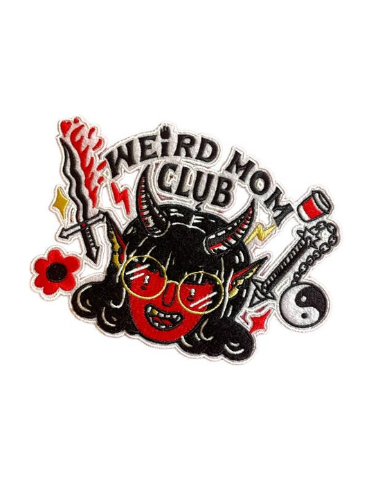 XL Weird Mom Club Hellfire Chenille Patch 7 inches wide T-Shirts, Hoodie, Sweatshirt | WearSparks.com