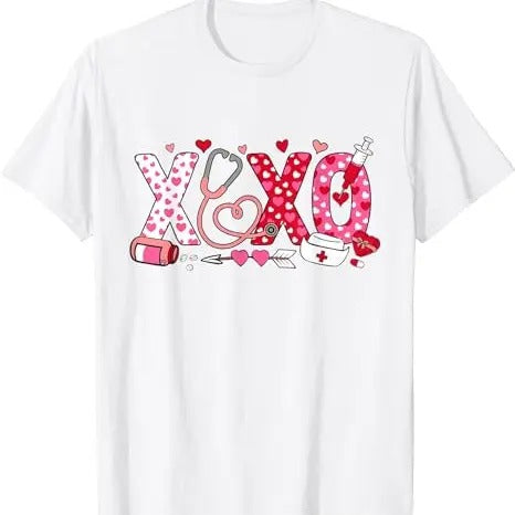 XOXO Nurse Valentines Day Stethoscope Valentine For Nurse T-Shirt, Valentines Gift, Valentines Day Shirt, XOXO...