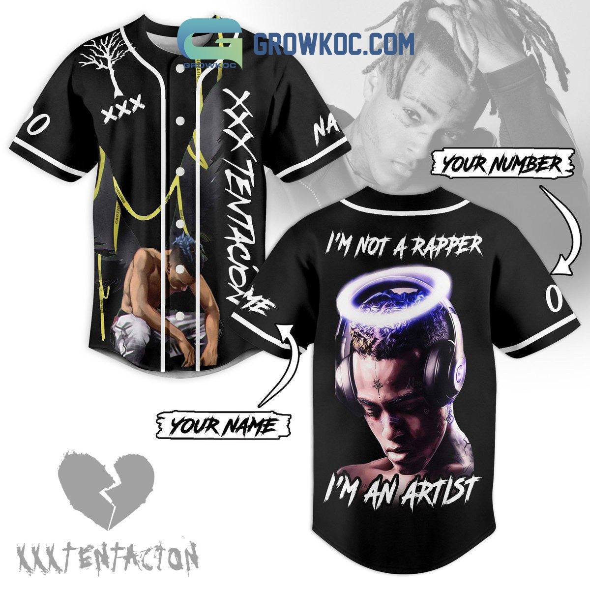XXXTentacion I’m Not Rapper I’m An Artist Personalized Baseball Jersey