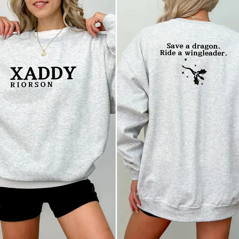 Xaddy Riorson Tee Shirt, Save A Dragon Ride A Wingleader Shirt, Onyx Storm Fourth Wing Sweatshirt, Dark Academia Tee,...