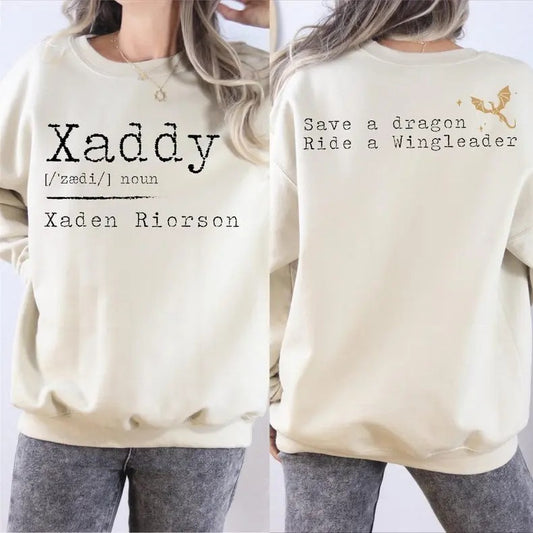 Xaddy Save A Dragon Ride A Wingleader Sweatshirt, Xaddy Shirt, Fantasy Bookish Tee, Dragon Riders Tshirt, Book Lover Tee...