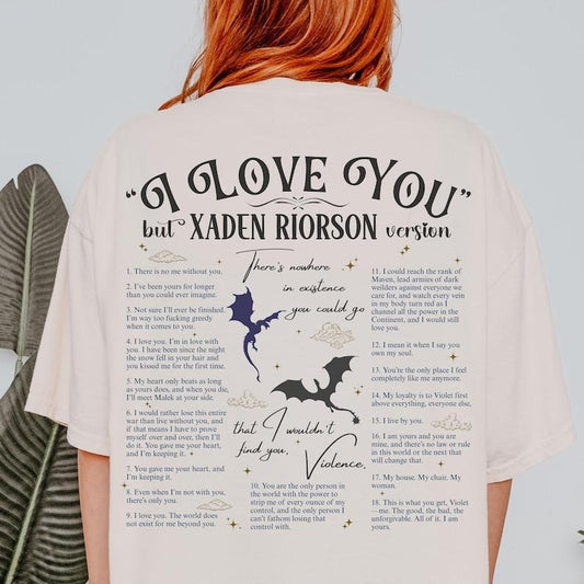 Xaden Quote Shirt Booktok Romantasy Quotes Tshirt Dragon Booklover Fandom Merch Romance Fantasy Dragons T-shirt Dark...