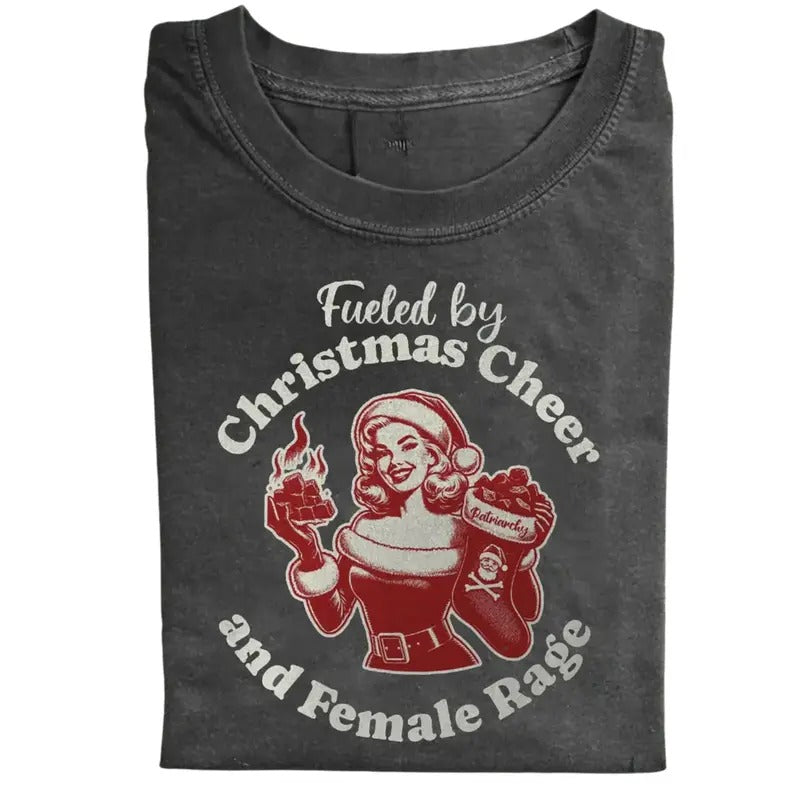 Xmas Rage Cheer Female T-shirt, Vintage  Funny Graphic T-Shirt Hoodie, Sweatshirt | WearSparks.com