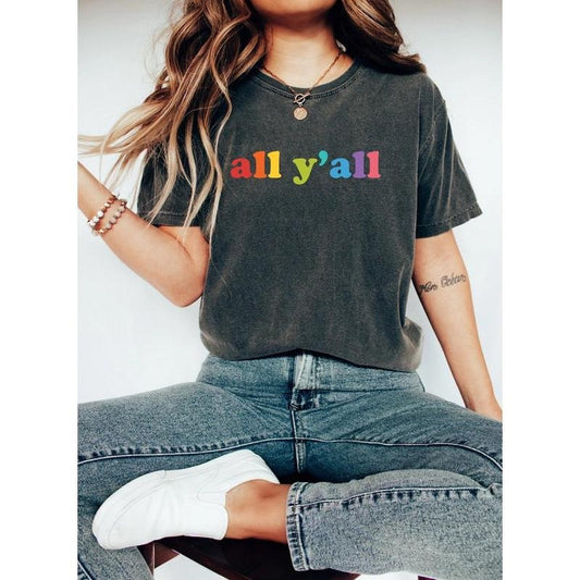 Y'all Rainbow Pride  Shirt, LGBT Gifts, Pride Parade Outfits, Equality Pride Shirt, LGBTQ Ally Gay Pride Retro Shirt...
