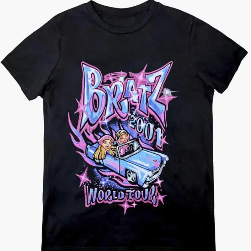 Y2K Aesthetic T-Shirt Bratz World Tour, Bratz Passion 4 Fashion World Tour, Bratz Girl Shirt, Cute Graphic Tee Top...