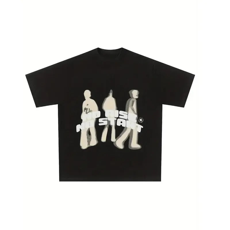 Y2K Graphic Print T-shirt, Casual Short Sleeve Crew Neck Top For Spring & Summer, men's Clothing Graphic Tee Tops...