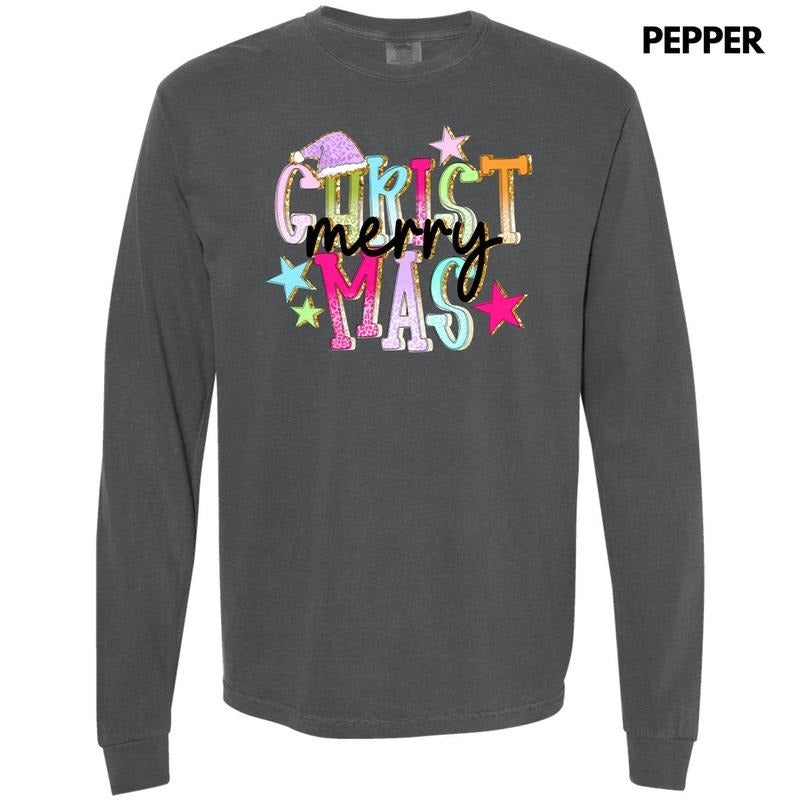 Y2K Merry Christmas Long Sleeve Comfort Colors T-Shirt 'NLB' Hoodie, Sweatshirt | WearSparks.com