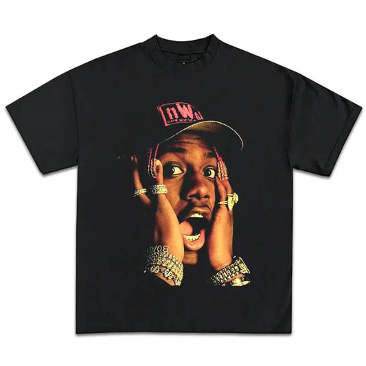 Y4chty Shirt Big Face Rapper Graphic Tee Shirt Vintage Rap Hip Hop Merch Oversized Heavy Cotton Men Women Menswear Top...