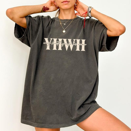 YHWH Comfort Colors Shirt, Yahweh T-shirt, Every Breath Speaks His Name Graphic Tee, Faith Clothing, Bible Verse Outfits,...