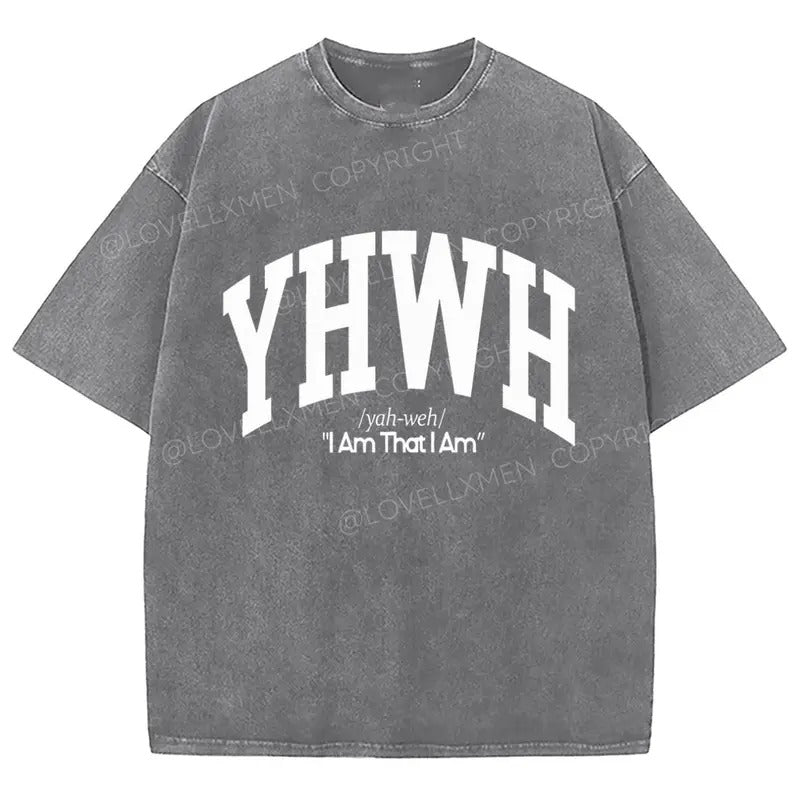YHWH Washed T-Shirt, Christian Jesus  t shirts, Vintage 90s Graphic Tee Gift Womenswear Top Cotton Hoodie, Sweatshirt