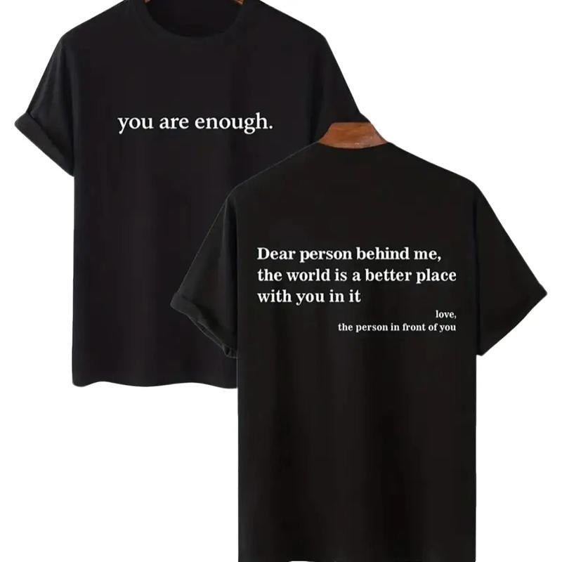 YOU ARE ENOUGH Crewneck T-shirt Fashion Sleeve Cotton Casual Menswear Hoodie, Sweatshirt | WearSparks.com