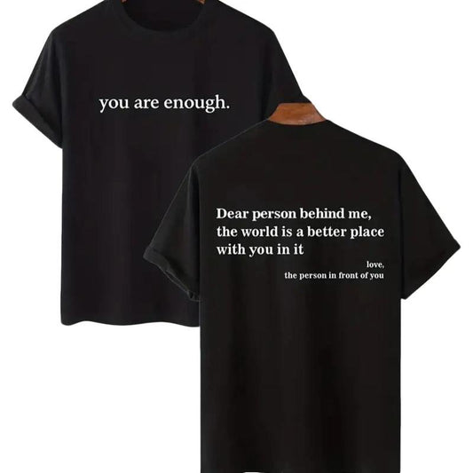 YOU ARE ENOUGH Crewneck T-shirt Fashion Sleeve Cotton Casual Menswear Hoodie, Sweatshirt | WearSparks.com