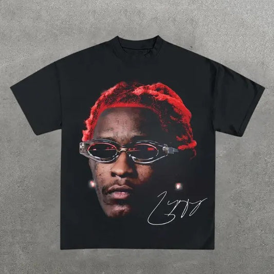 YOUNG THUG Red T-Shirt, Music Rap Tee, Pop, Hip Hop, R&B, Y2k, Unisex T-Shirt, Gift For Men Women Womenswear Menswear Top...