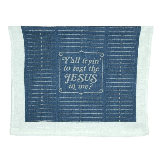 Yall Tryin to Test The Jesus In Me Funny Religion Christian Tea Towel Funny Dish Towels Soft Adsorbent Tea Towel...