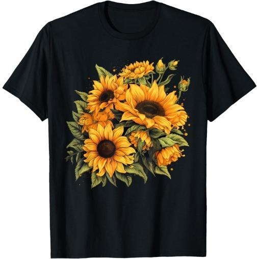 Yellow Sunflowers Cute summer flowers Floral Positivity T-Shirt Made in USA Hoodie, Sweatshirt | WearSparks.com