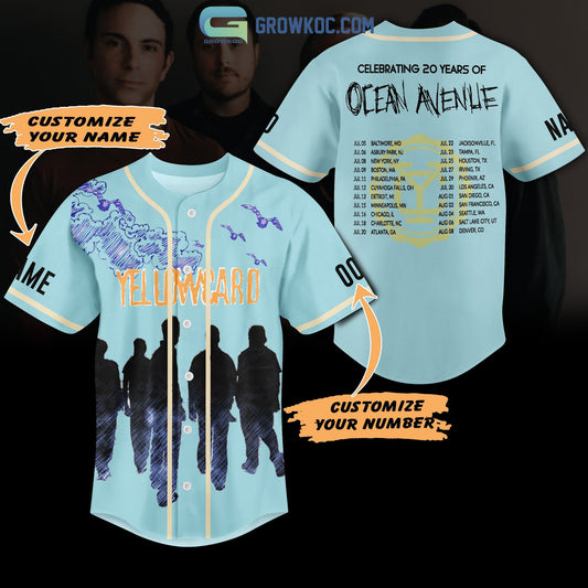Yellowcard Celebrating 20 Years Of Ocean Avenlie Personalized Baseball Jersey
