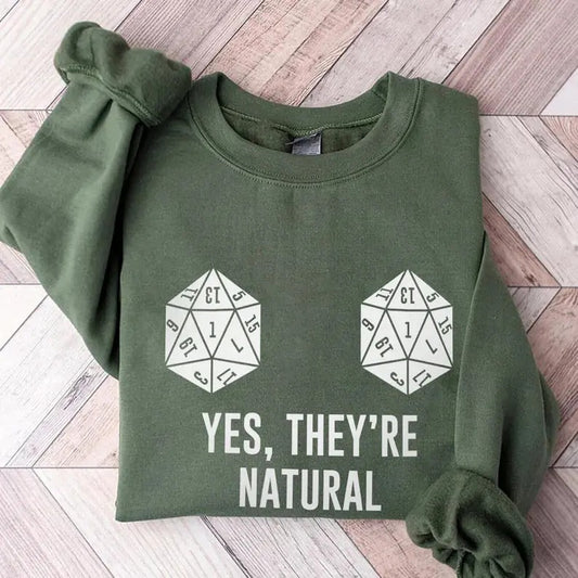 Yes They're Natural Sweatshirt, Dungeons and Dragons Inspired, DND Sweatshirt, D&D Sweater, Dungeon Master Sweatshirt,...