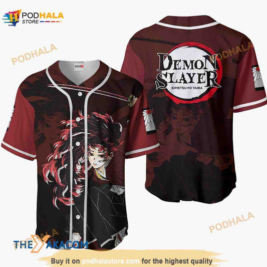 Yoriichi Tsugikuni Kimetsu Anime 3D Baseball Jersey Shirt