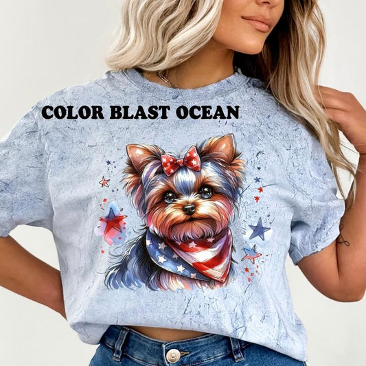 Yorkie Patriotic Dog Shirt ~ Unisex Apparel Relaxed Fit Printed In The USA Clothing Womenswear Casual Comfort Cotton Top...