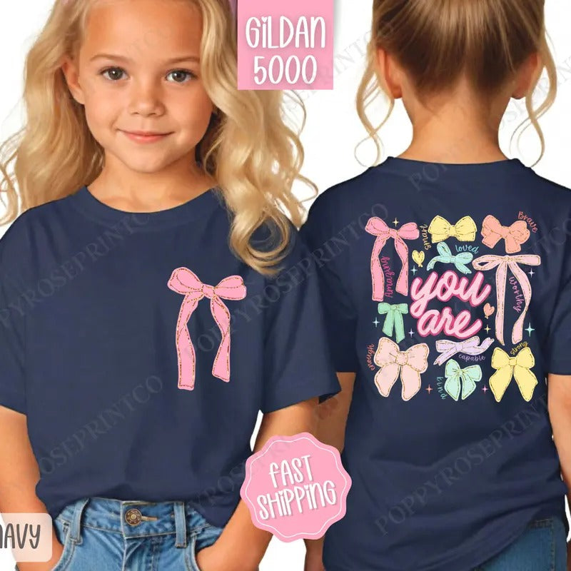 You Are Kids Shirt, Coquette Bow Children's Shirt, Religious Youth Tee Gildan Hoodie, Sweatshirt | WearSparks.com