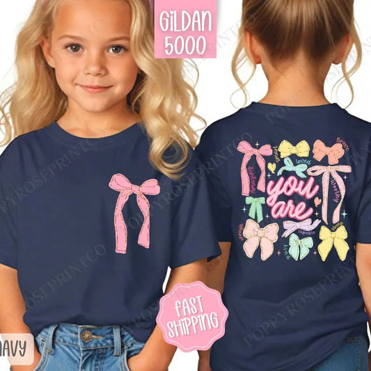 You Are Kids Shirt, Coquette Bow Children's Shirt, Religious Youth Tee Gildan Hoodie, Sweatshirt | WearSparks.com