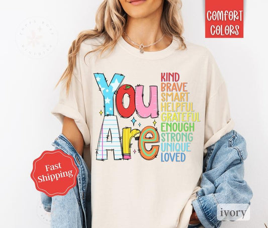 You Are Kind Teacher Shirt Comfort Colors, Teacher  Tshirt, Gift For Teacher Hoodie, Sweatshirt | WearSparks.com