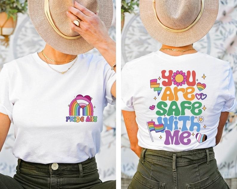 You Are Safe With Me Shirt, Pride Ally Shirt, Ally T Shirt, Shirt For Ally, Gay Pride Shirt, Pride Ally Rainbow, Gift For...