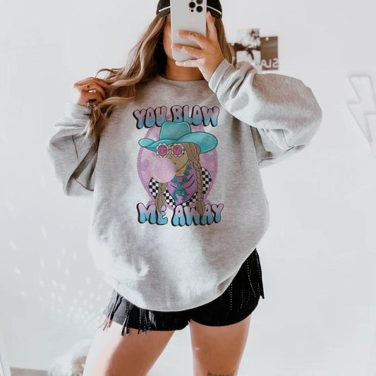 You Blow Me Away sweawtshirt, Retro Valentine crewneck shirt for women, western outfits women, western clothing stuff for...