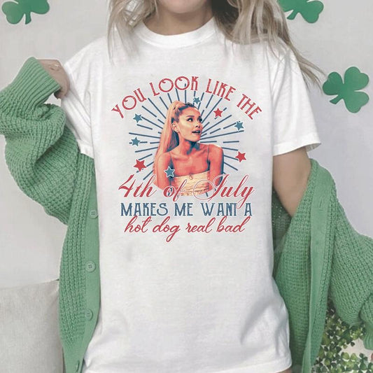 You Look Like The 4th Of July Makes Me Want A Hot Dog Real Bad  Shirt, Funny 4th Of July Gift Shirt Hoodie...