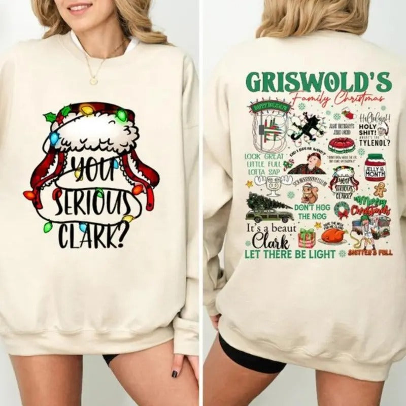 You Serious Clark Sweatshirt, Funny Holiday Pullover, Griswold Family Sweatshirt, Family Christmas Sweater, Christmas...