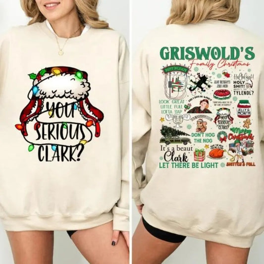 You Serious Clark Sweatshirt, Funny Holiday Pullover, Griswold Family Sweatshirt, Family Christmas Sweater, Christmas...