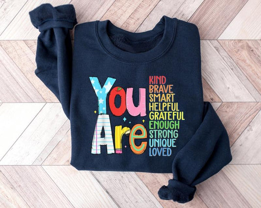 You are kind Sweatshirt, Back to school Shirt, Back to school Tee, Teacher Shirt, Teacher appreciation Tee, Retro Teacher...