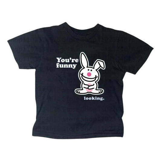 You're Funny Happy Bunny Baby Tee, Gothic Emo Girl Top, Scene Clothing 2000s, Y2k Top Women Streetwear, Casual Cotton...