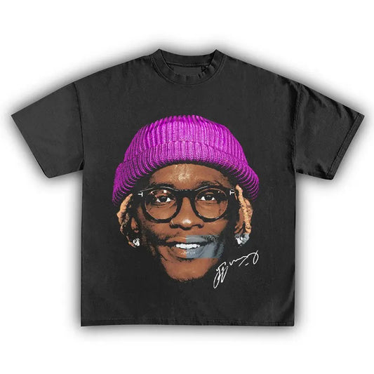 Young Thug Graphic Tee Shirt Big Face Vintage Rapper Hip Hop Concert Merch Men Women Streetwear Hoodie, Sweatshirt