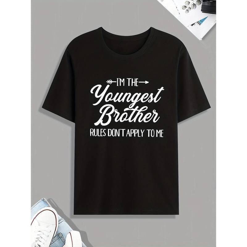 Youngest Brother Signature Graphic T-Shirt - Mens Casual Short Sleeve Tee for All Seasons, Comfortable & Stylish, Ideal...