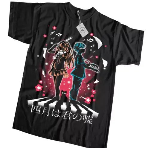 Your Lie in April T-shirt Anime Manga 2023 Tshirt shirt All Size Black Hoodie, Sweatshirt | WearSparks.com
