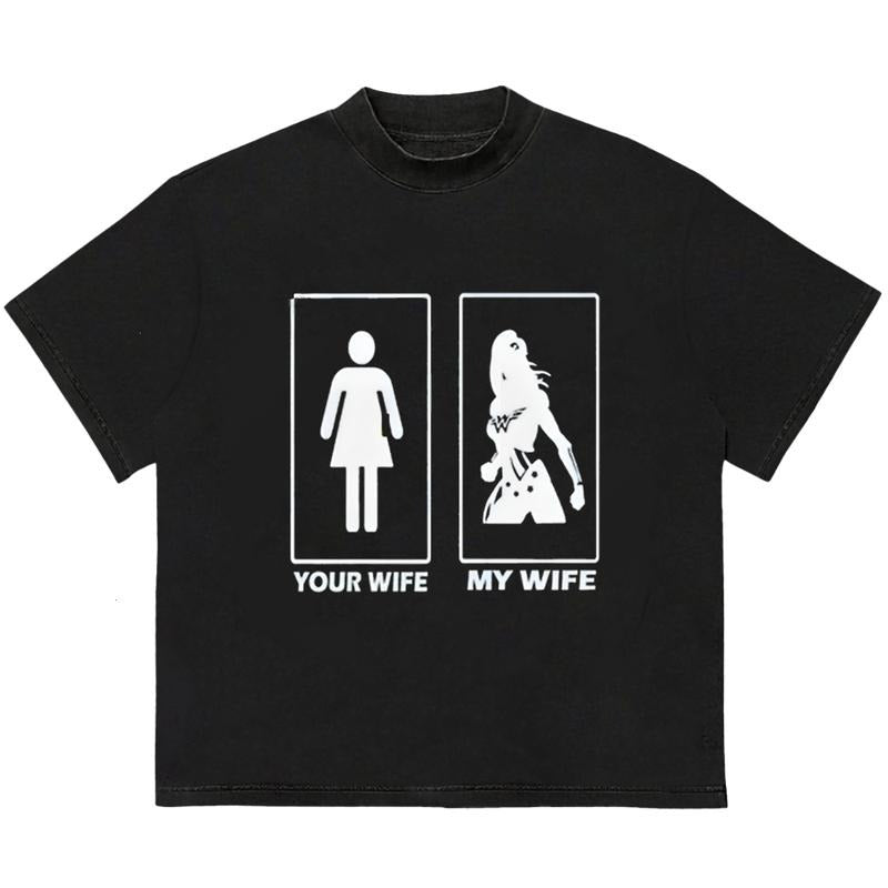 Your Wife My Wife Wonder Woman T-Shirt Unisex Graphic Design Retro Vibes Hoodie, Sweatshirt | WearSparks.com