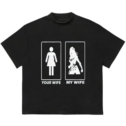 Your Wife My Wife Wonder Woman T-Shirt Unisex Graphic Design Retro Vibes Hoodie, Sweatshirt | WearSparks.com