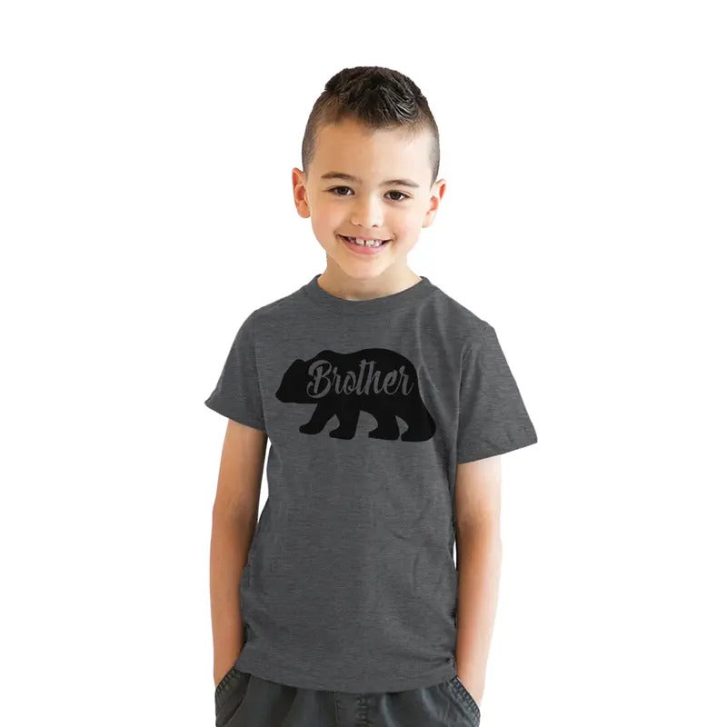 Youth Brother Bear T shirt Cute Funny Family Sibling Tee Cool For Kids Funny T Shirts Funny Brother Short Sleeve Novelty...