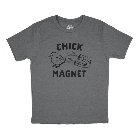 Youth Chick Magnet T Shirt Funny Cut Baby Chicken Novelty Tee Funny T Shirts Easter Tops for Kids Novelty Tees for Kids...