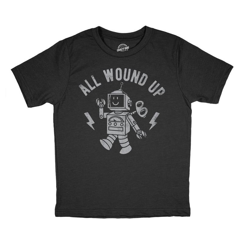 Youth Funny T Shirts All Wound Up Sarcastic Toy Graphic Novelty Tee For Kids Funny T Shirts Funny Sarcastic Short Sleeve...